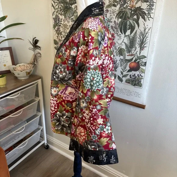 House of the Broken Dragon Floral Kimono Jacket Cotton - Picture 5 of 8